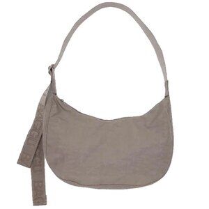 NWT BAGGU Nylon Medium Crescent Bag in Dove